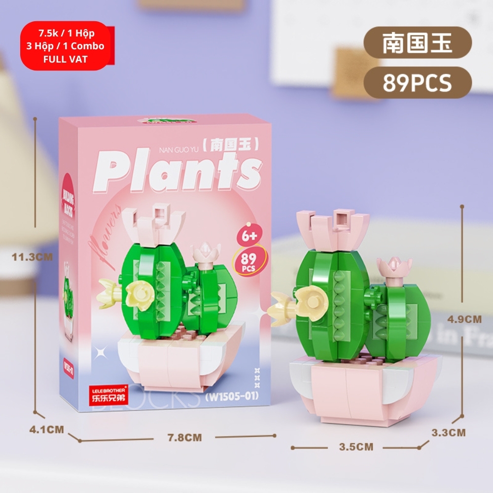 Combo 3 hộp lắp ghép cây hoa 89pcs. SKU: LG-W1505-01( VAT 001-C3-11 ) K115-T3-S1
