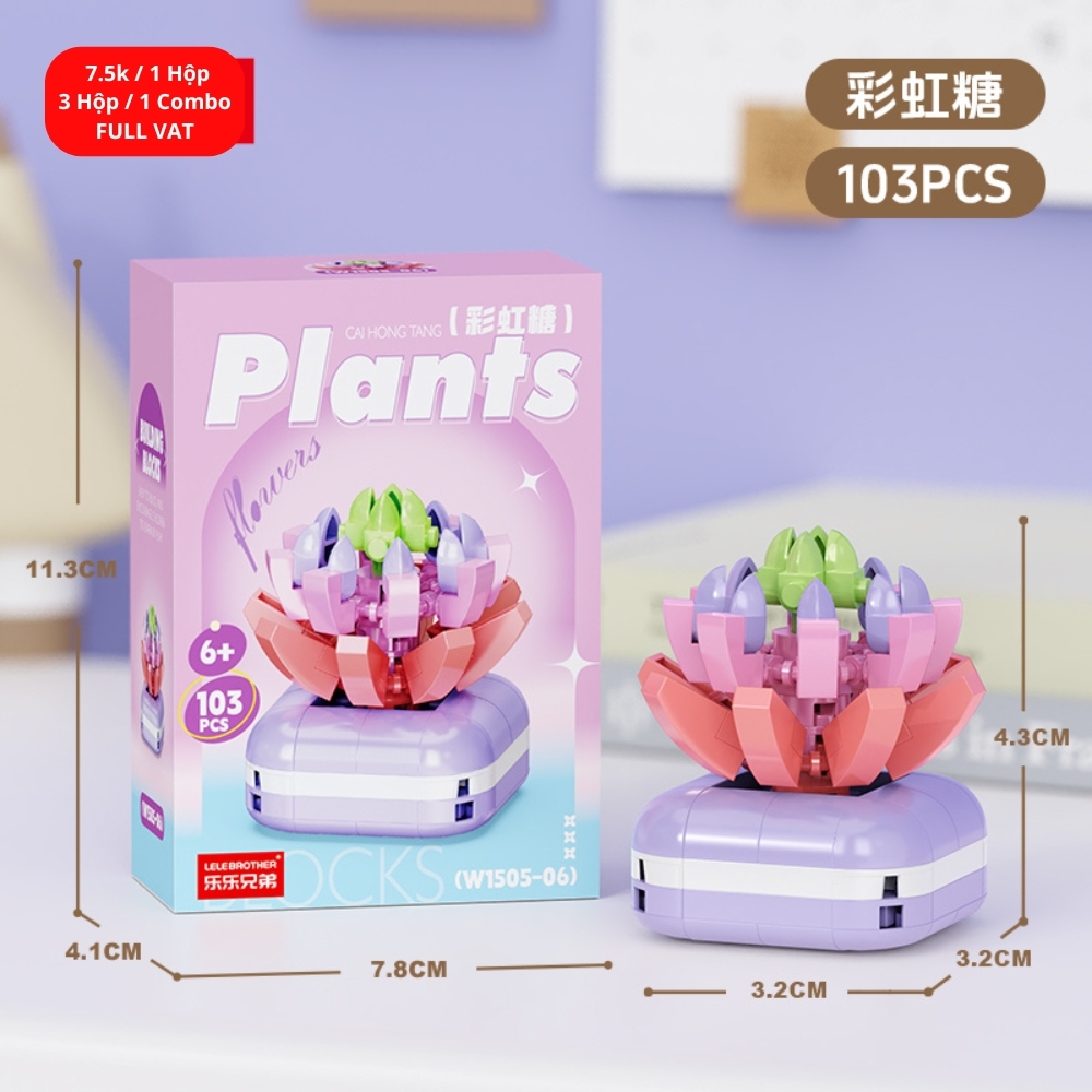 Combo 3 hộp lắp ghép cây hoa 103pcs. SKU: LG-W1505-06 ( VAT 001-C3-11 ) - K115-T3-S6