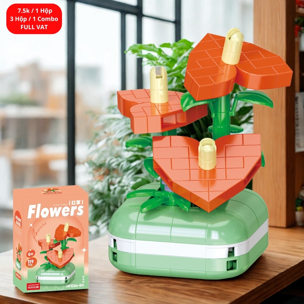 Combo 3 hộp lắp ghép chậu hoa 119pcs. SKU: LG-W1506-01 ( VAT 001-C3-11 )K119-T2-S1