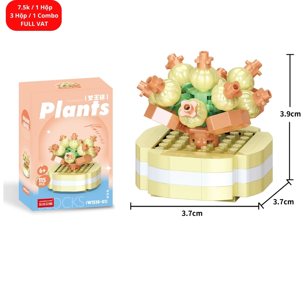 Combo 3 hộp lắp ghép chậu hoa 115pcs. SKU: LG-W1518-01 ( VAT 001-C3-11 ) - K110-T2-S1