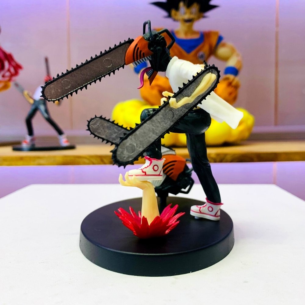 Mô Hình Chainsaw Man có 2 đầu thay thế - cao 13cm nặng 300g - Figure Chainsaw Man - Có Vỏ Hộp