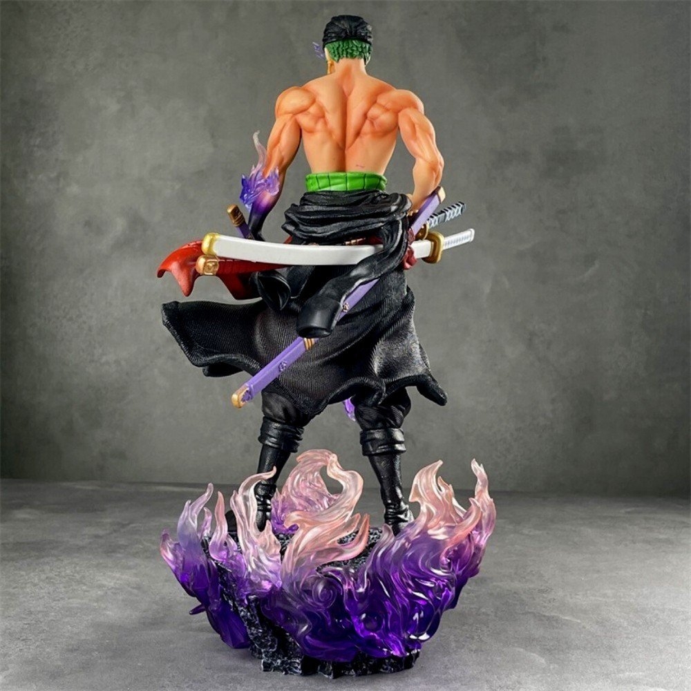 Mô Hình OnePiece Zoro dáng đứng siêu ngầu , base hiệu ứng đẹp - Bản cao cấp -  cao 32cm - nặng 1600gram - Figure OnePiece - Có Hộp màu - N1-K36-T5-S3