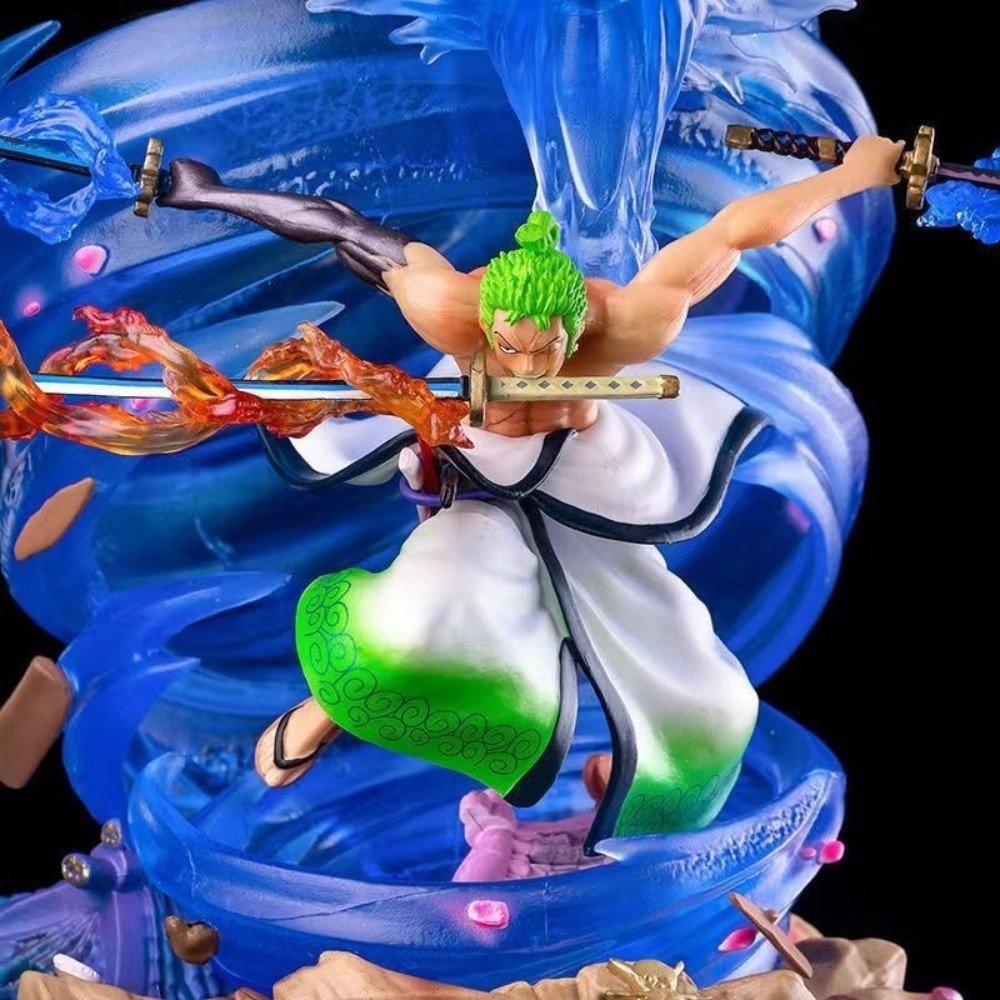 Mô Hình OnePiece Zoro wano hiệu ứng lốc xoáy siêu đẹp - Bản cao cấp -  cao 28cm - nặng 2800gram - Figure OnePiece - Có Hộp Carton