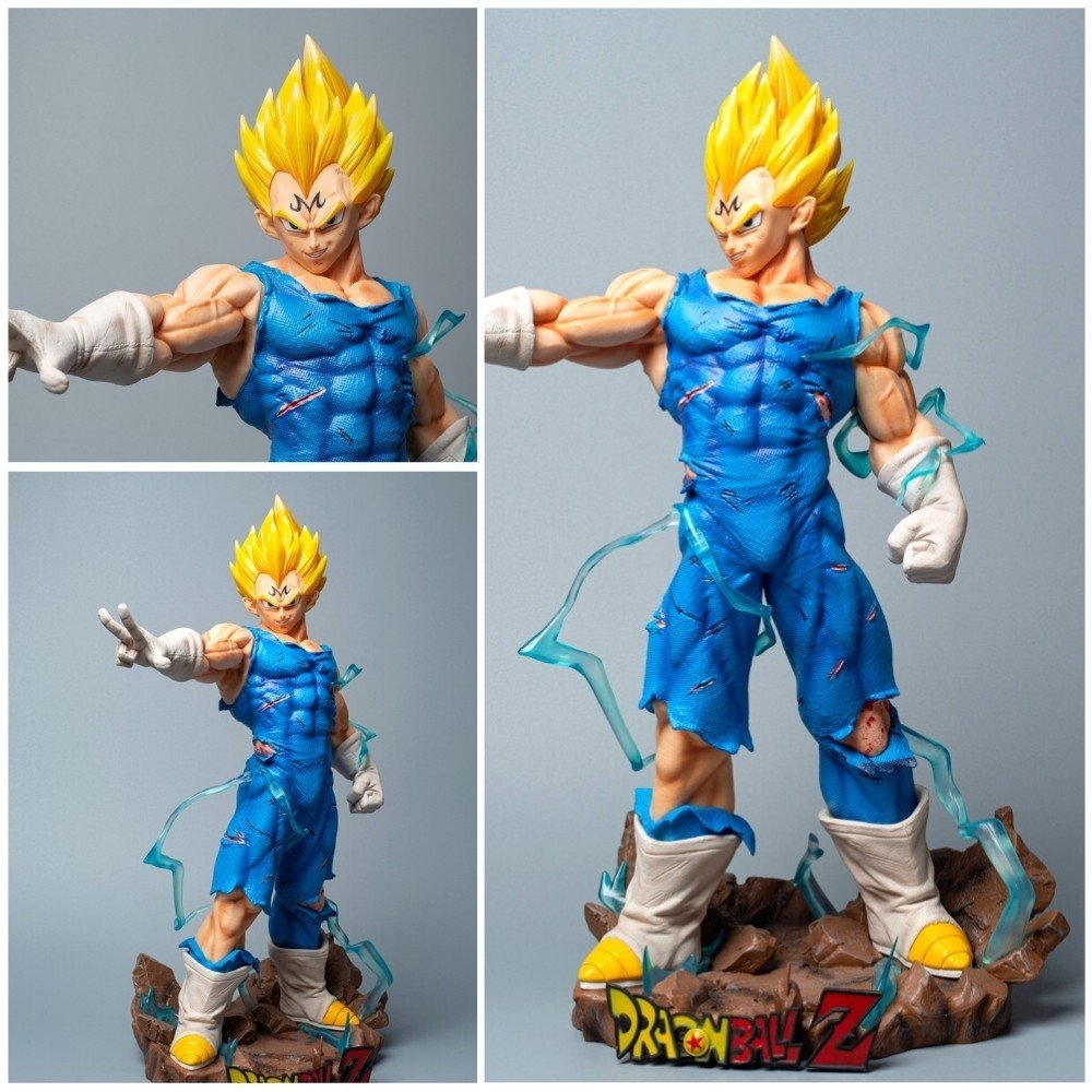 Mô Hình Dragon Ball Vegeta chiến đấu siêu ngầu có 2 đầu thay thế có led + 2 tay thay thế cao 47cm nặng 3.5kg7  - Figure DragonBall - Có hộp màu