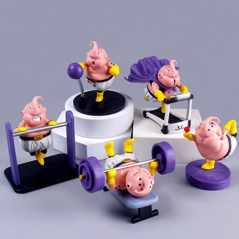 Mô Hình DragonBall MaBu cử tạ siêu dễ thương cao 7cm - Figure DragonBall - No Box