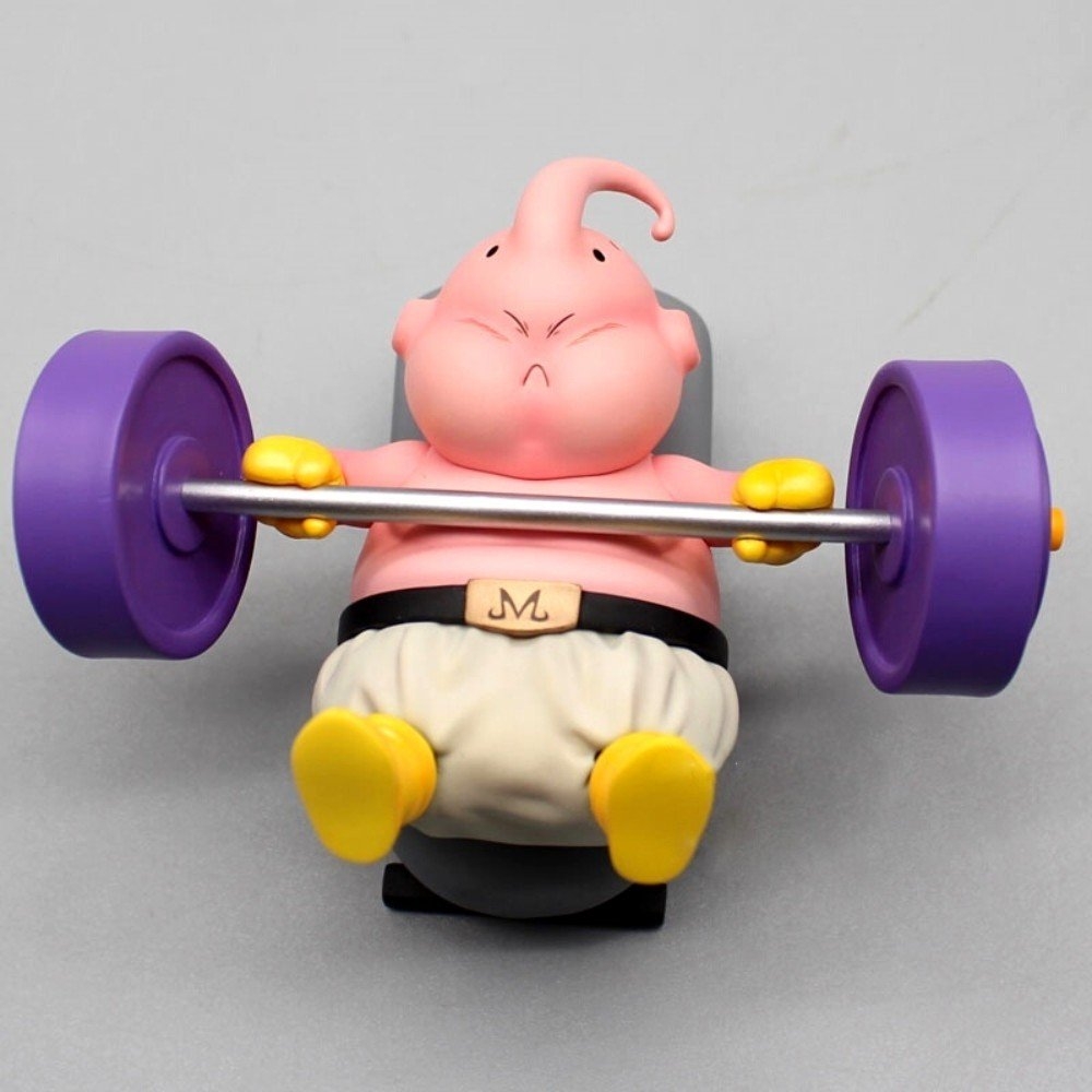 Mô Hình DragonBall MaBu cử tạ siêu dễ thương cao 7cm - Figure DragonBall - No Box