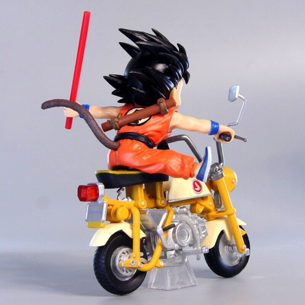 Mô Hình DragonBall Songoku lái xe máy cao 14cm rộng 13cm nặng 250g , Figure DragonBall - Có Hộp màu