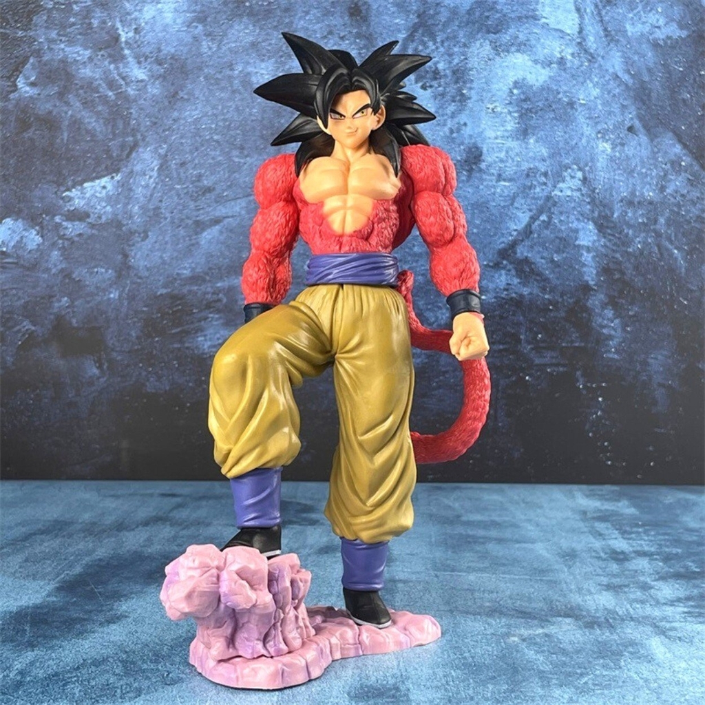 Mô hình DragonBall SonGoku SSJ4 đứng trên đá  Cao 25cm - Nặng 700 Gram - Dragon Ball - Có Hộp màu - N1-K21-T2-S1
