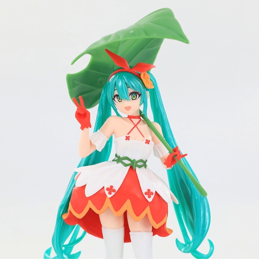 Mô Hình Hatsune Miku cầm lá - Cao 21cm - nặng 180gram - Figure Miku - No Box - N1-K32-T3-S1
