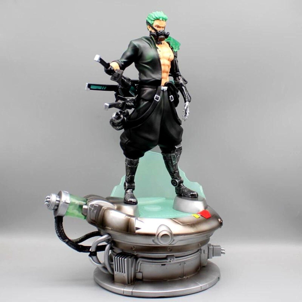 Mô Hình OnePiece Zoro máy móc - Cao 43 - rộng 28 - nặng 2kg8 + Có 1 bán thân + Có LED - Figure OnePiece - Có Hộp