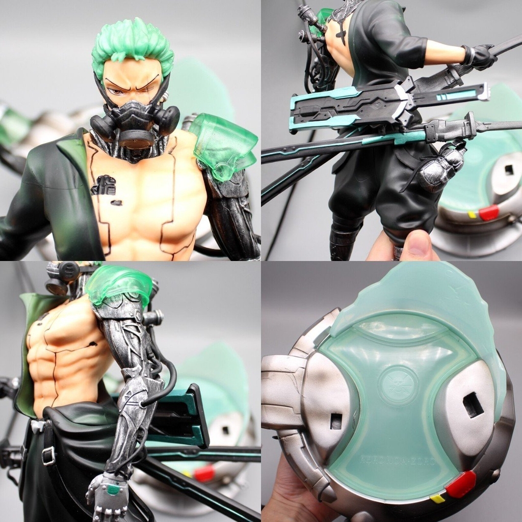 Mô Hình OnePiece Zoro máy móc - Cao 43 - rộng 28 - nặng 2kg8 + Có 1 bán thân + Có LED - Figure OnePiece - Có Hộp