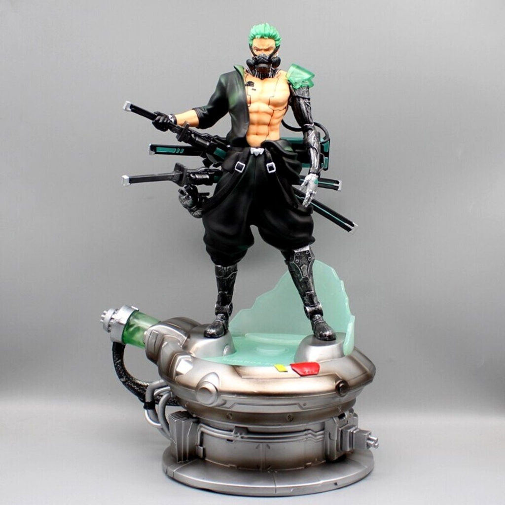 Mô Hình OnePiece Zoro máy móc - Cao 43 - rộng 28 - nặng 2kg8 + Có 1 bán thân + Có LED - Figure OnePiece - Có Hộp