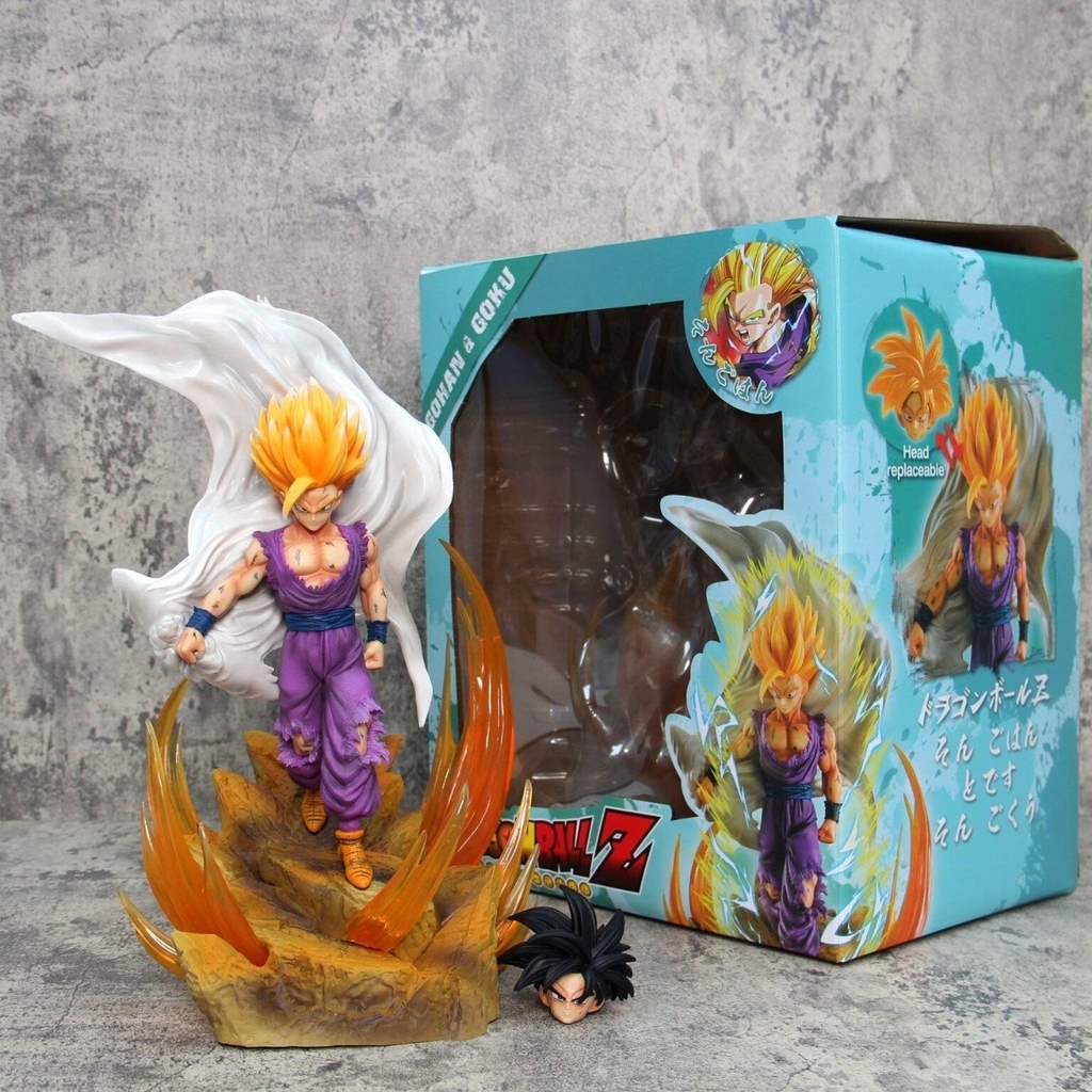 Mô Hình DragonBall -- Gohan ssj2 - Cao 36cm - rộng 30cm - nặng 2kg5 + có 1 đầu thay thế - Figure DragonBall - Có Hộp màu - N3-T5
