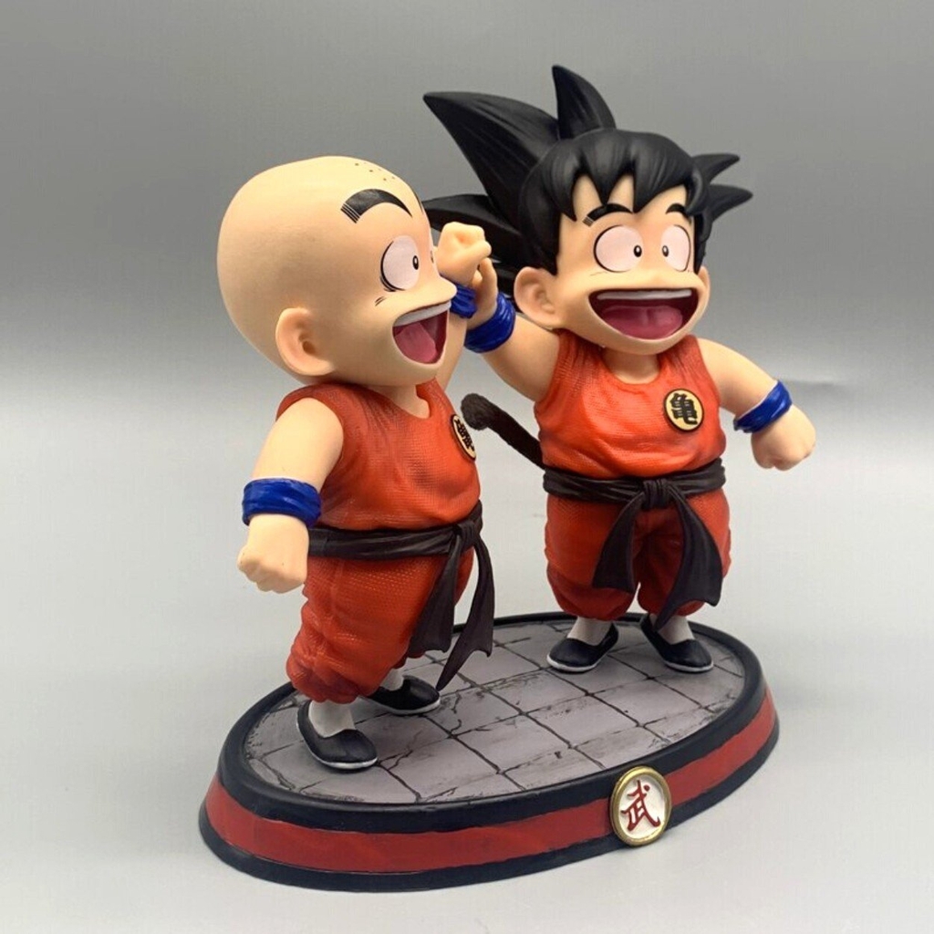 Mô Hình DragonBall Goku và krillin - Cao 15cm - rộng 13cm - nặng 390gram - Figure DragonBall - Có Hộp màu