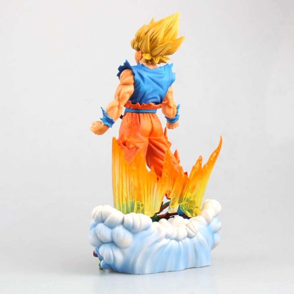 Mô Hình DragonBall Goku trạng thái super saiyan đứng trên đế mây - Cao 23cm - nặng 550gram + bọc túi OPP + có BOX - Figure DragonBall - Có Hộp màu - N4-K2-BL3
