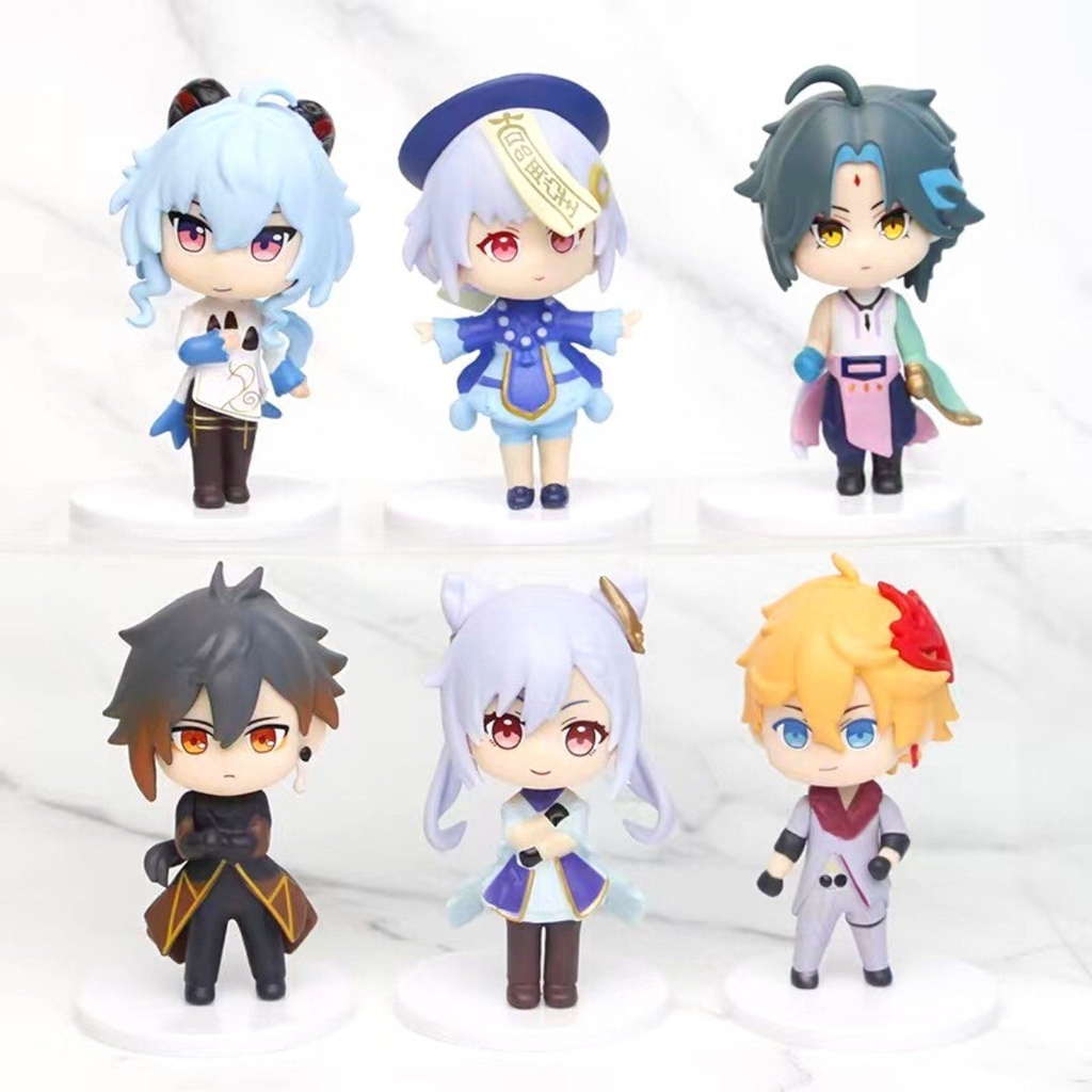 Mô Hình Genshin Bộ 6 nhân vật bản A cao 8cm nặng 300 gram - Figure  Genshin Impact - no box -K19-T2-S6