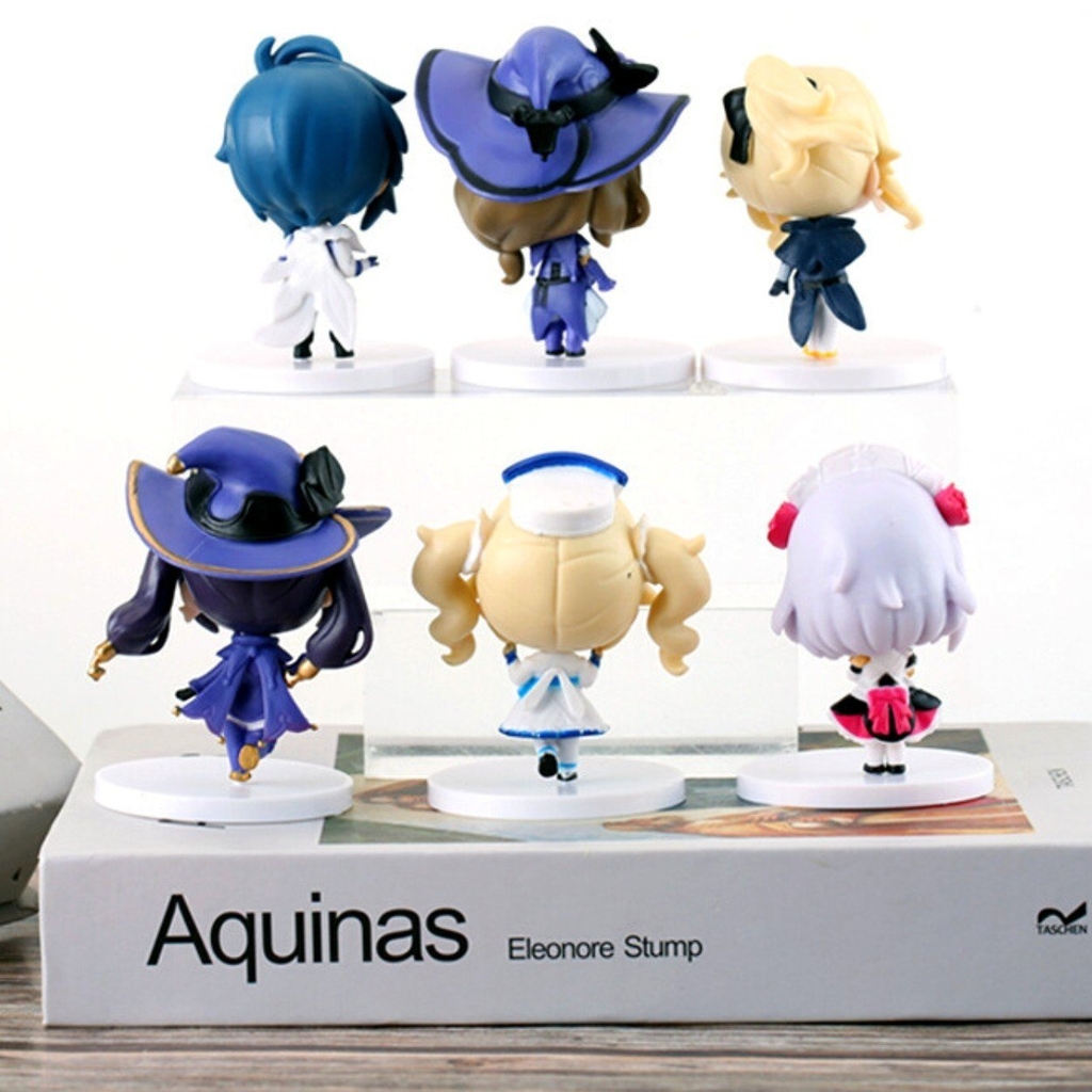 Mô Hình Genshin Bộ 6 nhân vật Jean , Lisa , Barbara , Noelle , Mona , Kaeya cao 10cm nặng 400 gram - Figure  Genshin Impact - no box - N3-K35-T1-S1