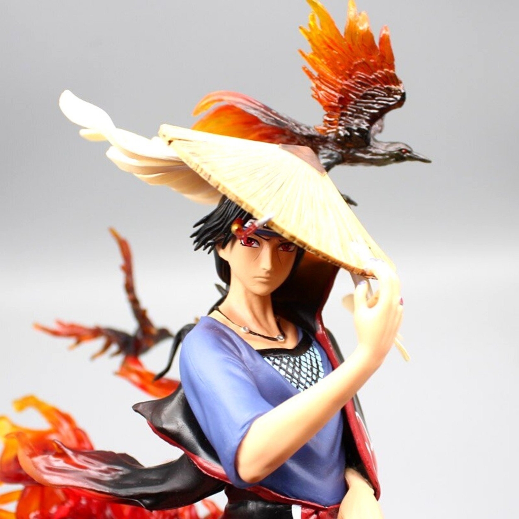 Mô hình Naruto Itachi Akatsuki đế Hắc Hỏa có quạ tay cầm nón - Cao 29cm - nặng 820gram   - Figure Naruto - Có Hộp đẹp - N2