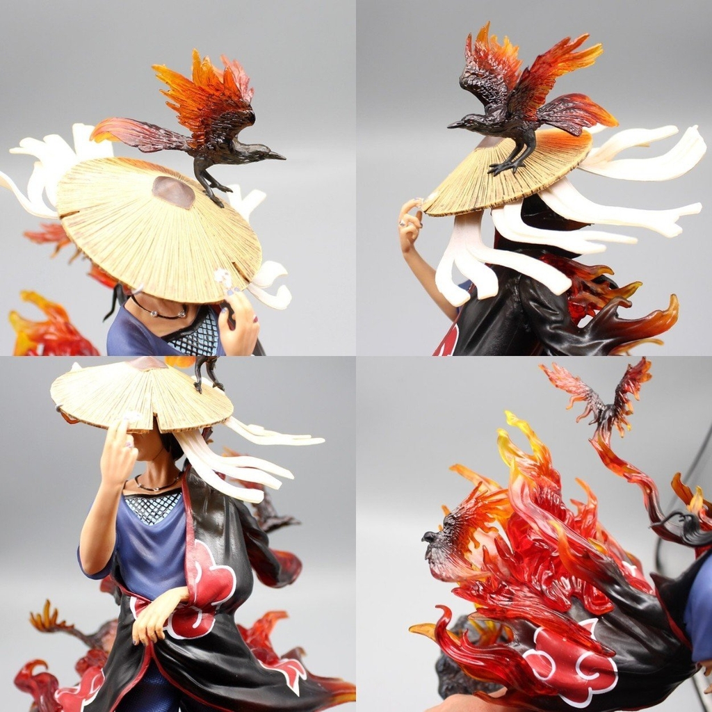 Mô hình Naruto Itachi Akatsuki đế Hắc Hỏa có quạ tay cầm nón - Cao 29cm - nặng 820gram   - Figure Naruto - Có Hộp đẹp - N2