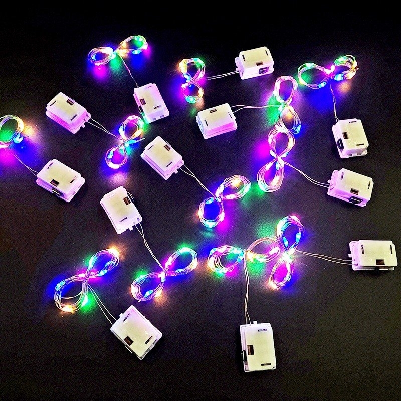 Dây Led Bin Màu Vàng  -dài 1m - 10 bóng - Dùng để trang trí mô hình