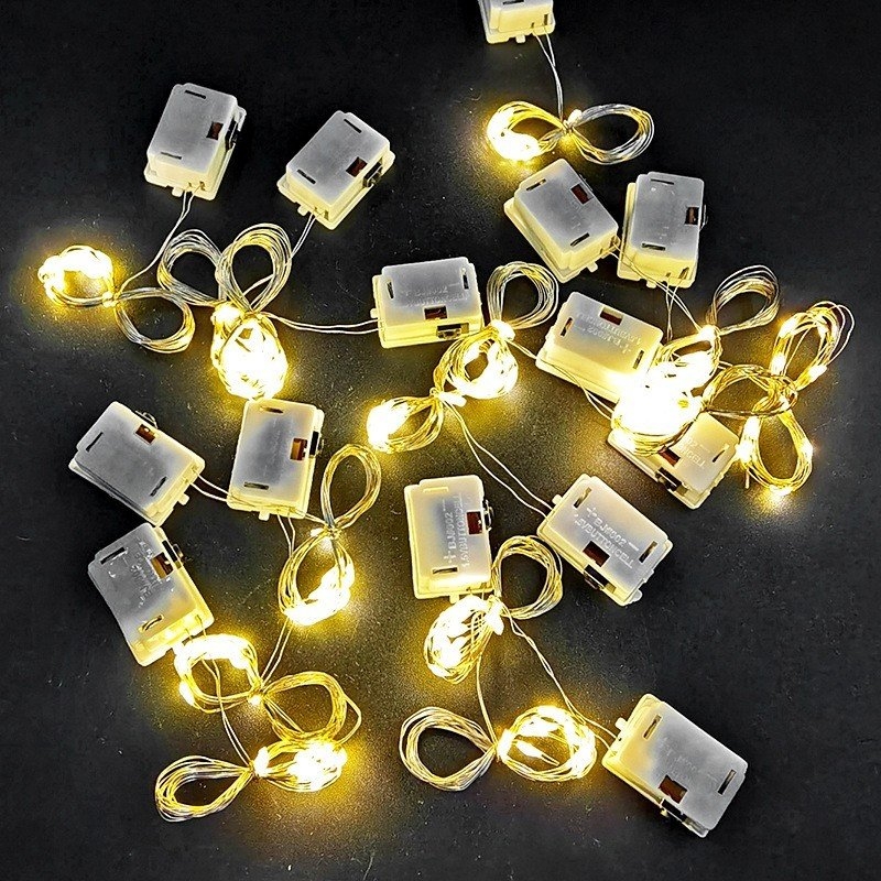 Dây Led Bin Màu Vàng  -dài 1m - 10 bóng - Dùng để trang trí mô hình sku : led1 ( VAT : DTTNV ) - K50-T1-S4