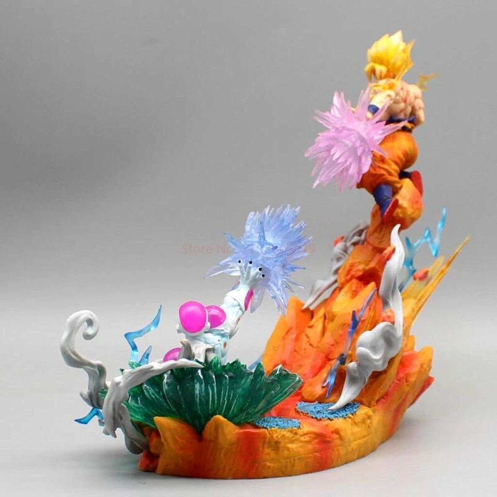 Mô hình DragonBall Goku đại chiến Frieza - Cao 21cm - rộng 26cm - nặng 500gram + FULL BOX + Phụ kiện đi kèm : LED + hiệu ứng ở tay - Dragon Ball - Có Hộp màu N1-K27-T5-S2