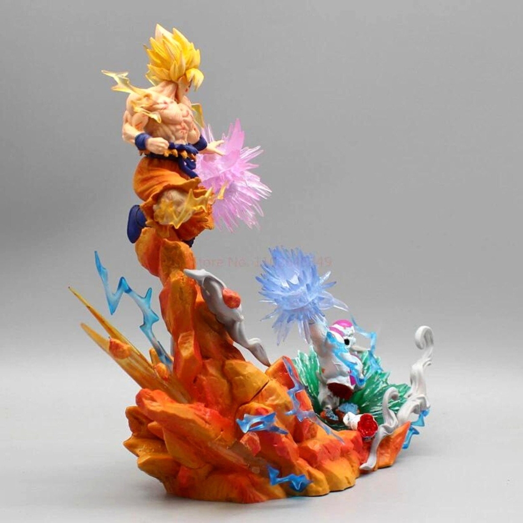Mô hình DragonBall Goku đại chiến Frieza - Cao 21cm - rộng 26cm - nặng 500gram + FULL BOX + Phụ kiện đi kèm : LED + hiệu ứng ở tay - Dragon Ball - Có Hộp màu N1-K27-T5-S2