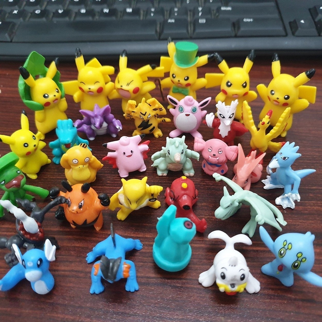 Mô Hình Pokemon Lẻ 1 mẫu ngẫu nhiên trong 144 mẫu Pokemon nhỏ / lớn - 1 túi to , gồm 6 túi , mỗi túi 24 loại - Cao 3-5cm - nặng 250gram + Bọc túi Nilon