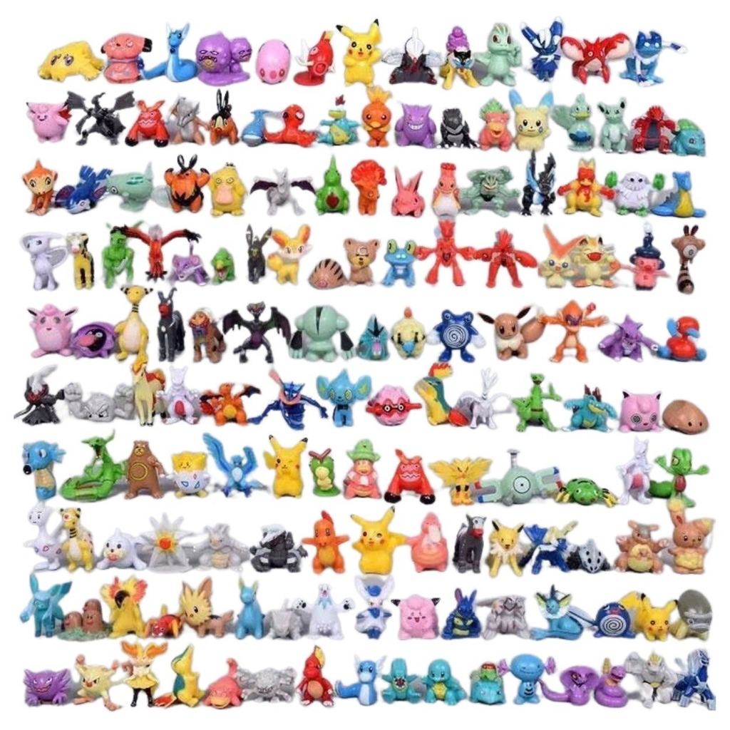 Mô Hình Pokemon Lẻ 1 mẫu ngẫu nhiên trong 144 mẫu Pokemon nhỏ / lớn - 1 túi to , gồm 6 túi , mỗi túi 24 loại - Cao 3-5cm - nặng 250gram + Bọc túi Nilon