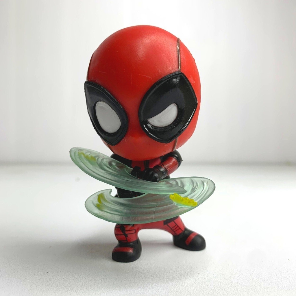 Mô hình Deadpool chiến đấu - Cao 10cm - nặng 100gram + Phụ kiện đi kèm : 2 kiếm hiệu ứng + Full Box - có hộp màu