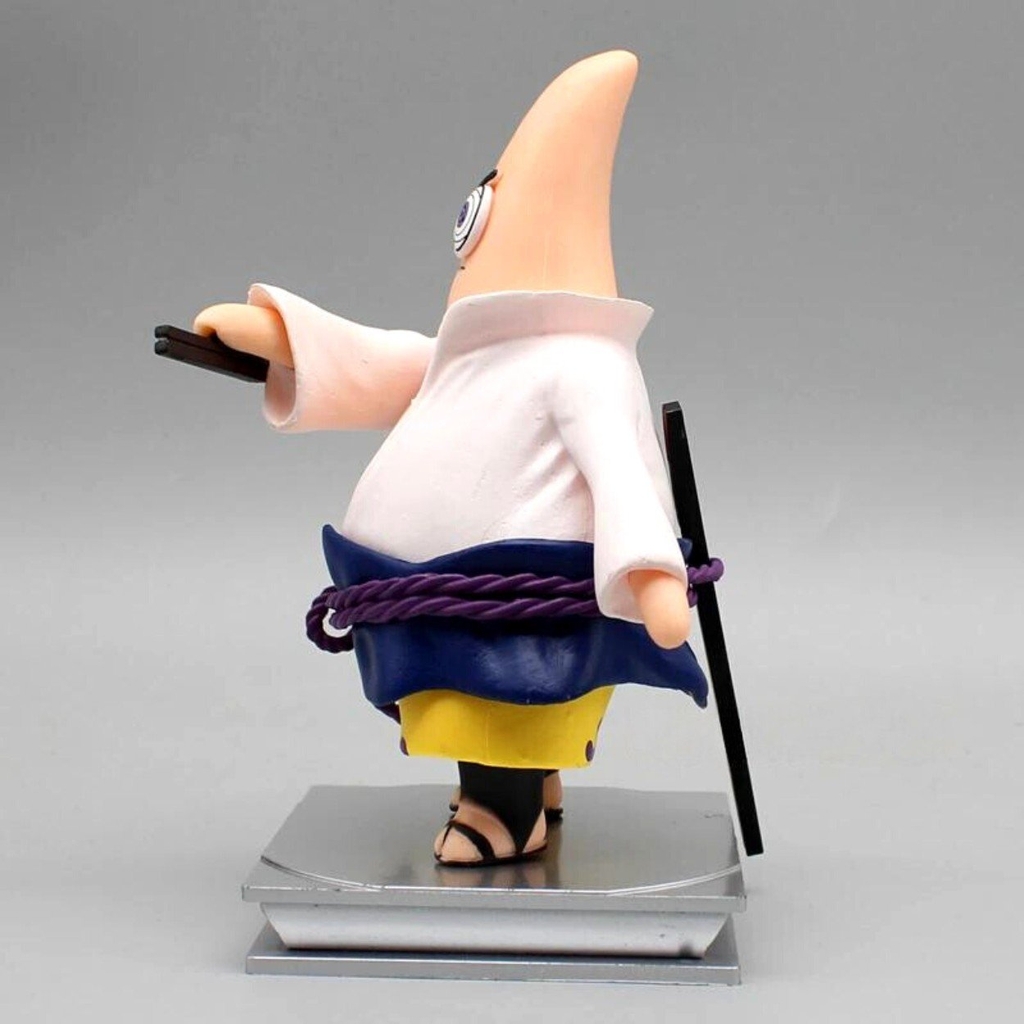Mô hình Patrick Star Cosplay Sasuke - Cao 14cm - nặng 230gram - Phụ kiện : có đế đi kèm + Kiếm - Có Box + Bọc túi nilon - Figure Naruto - Có Hộp Màu