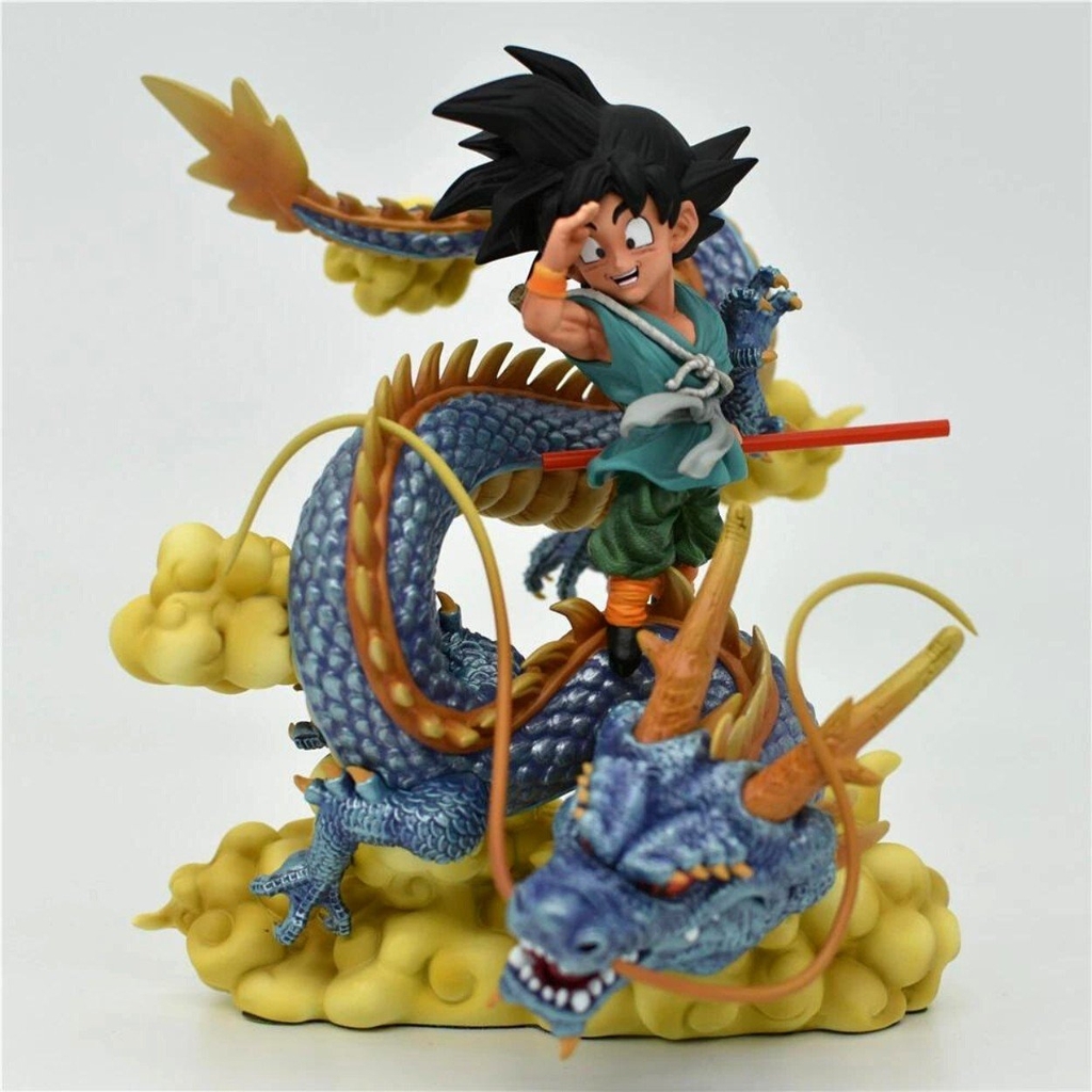 Mô hình DragonBall Goku kid cưỡi rồng chào tạm biệt - Cao 13cm - rộng 11cm - nặng 250gram - Dragon Ball -  Box màu - N1-K53-T1-S1