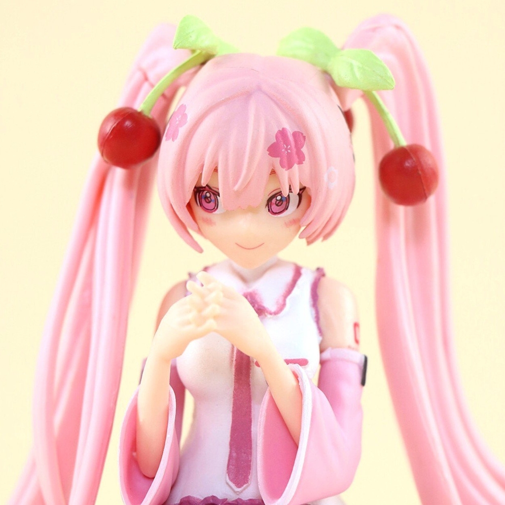Mô Hình Hatsune Miku Hồng Ngồi - Cao 14cm - nặng 100gram - Figure Miku - có hộp màu - N1-K56-T2-S2