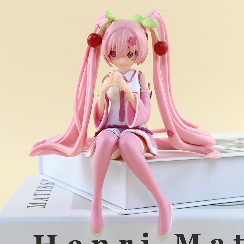 Mô Hình Hatsune Miku Hồng Ngồi - Cao 14cm - nặng 100gram - Figure Miku - có hộp màu - N1-K56-T2-S2