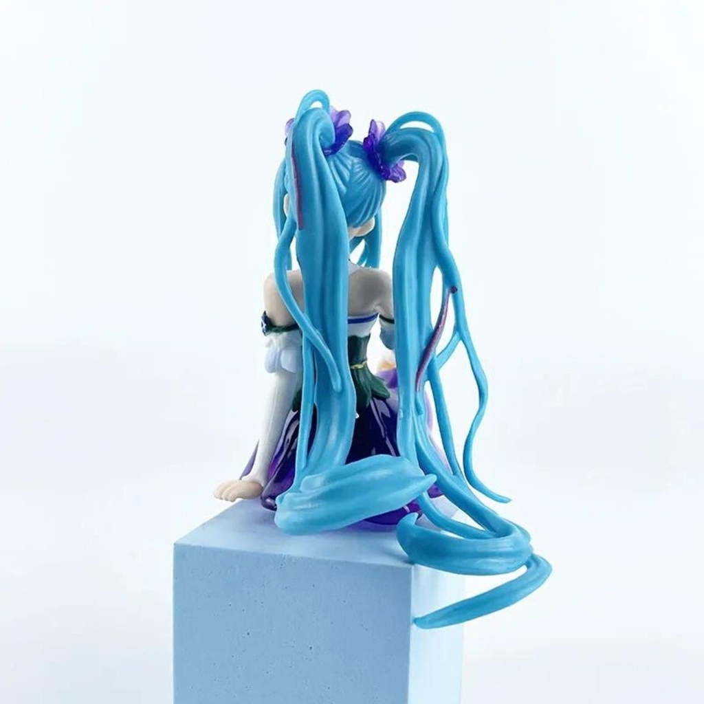 Mô Hình Hatsune Miku ngồi tóc xanh váy tím - Cao 14cm - nặng 100gram - Figure Miku - Có Hộp màu K30-T1-S5