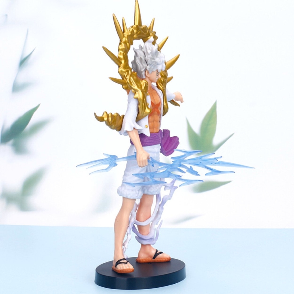 Bản 28cm Box Nhựa  Hộp bóng kính - Mô hình OnePiece- Luffy Gear 5 Nika trắng vòng vàng Cao 28cm bản có vũ khí cầm tay  - OnePiece  - Có Hộp Đẹp - N4-K15