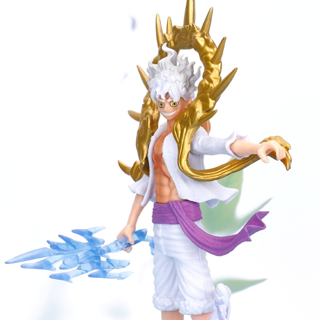 Bản 28cm Box Nhựa  Hộp bóng kính - Mô hình OnePiece- Luffy Gear 5 Nika trắng vòng vàng Cao 28cm bản có vũ khí cầm tay  - OnePiece  - Có Hộp Đẹp - N4-K15