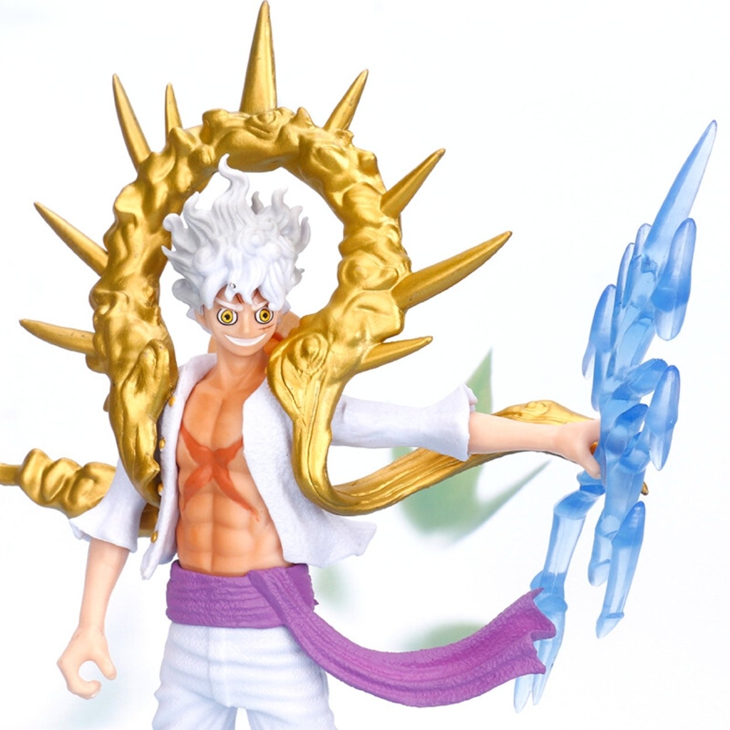 Bản 28cm Box Nhựa  Hộp bóng kính - Mô hình OnePiece- Luffy Gear 5 Nika trắng vòng vàng Cao 28cm bản có vũ khí cầm tay  - OnePiece  - Có Hộp Đẹp - N4-K15