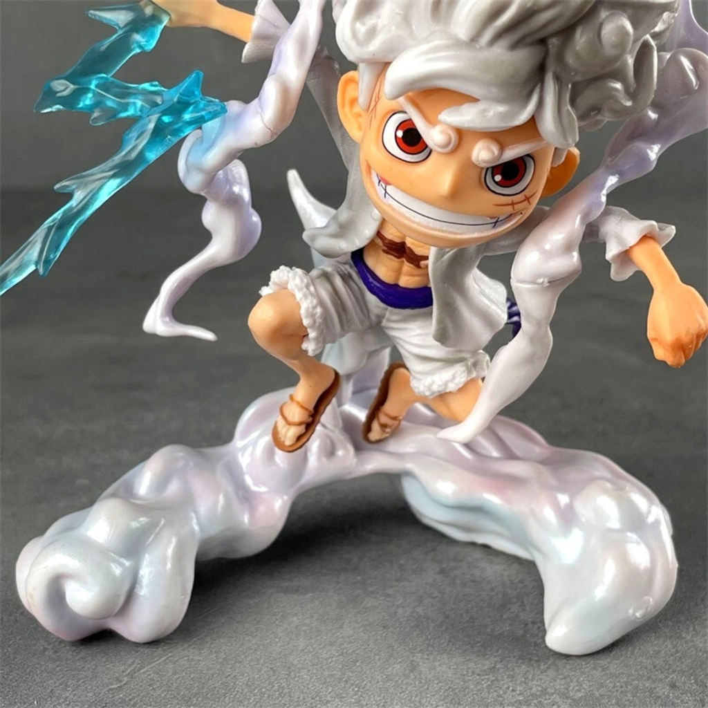 Mô Hình OnePiece Luffy nika gear 5 trạng thái chiến đấu tay cầm vũ khí cao 16cm nặng 300g , Figure OnePiece - bọc túi opp - có hộp màu - N4-K4-BL3