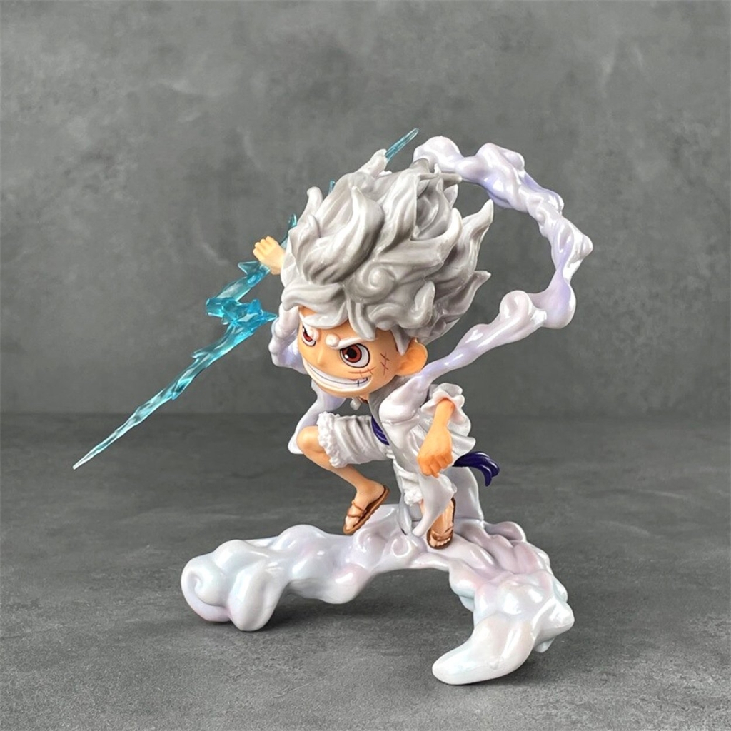 Mô Hình OnePiece Luffy nika gear 5 trạng thái chiến đấu tay cầm vũ khí cao 16cm nặng 300g , Figure OnePiece - bọc túi opp - có hộp màu - N4-K4-BL3