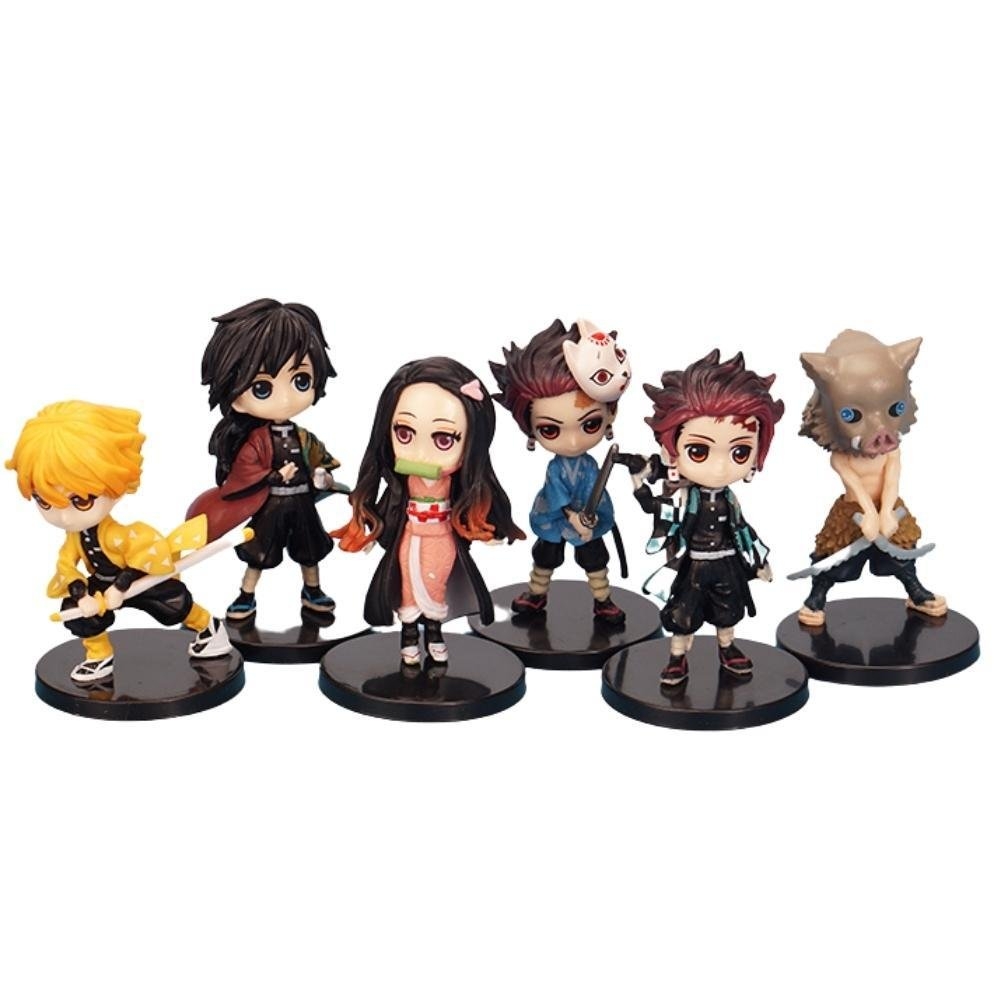 Mô hình đồ chơi - Bộ 6 Nhân Vật Lưỡi Quỷ  - Kimetsu No Yaiba - No Box - N3-K45-T2-S1