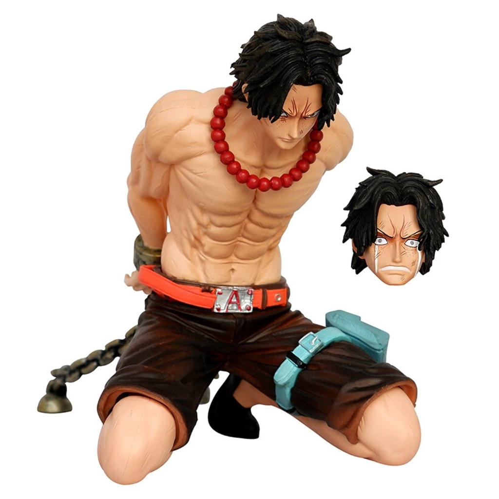 Mô Hình OnePiece ACE Tù nhân - Cao 12cm - rộng 9cm - nặng 340gram - Phụ Kiện : 2 đầu thay th - Figure OnePiece - Có Hộp màu - K25-T3-S8 (A-14)