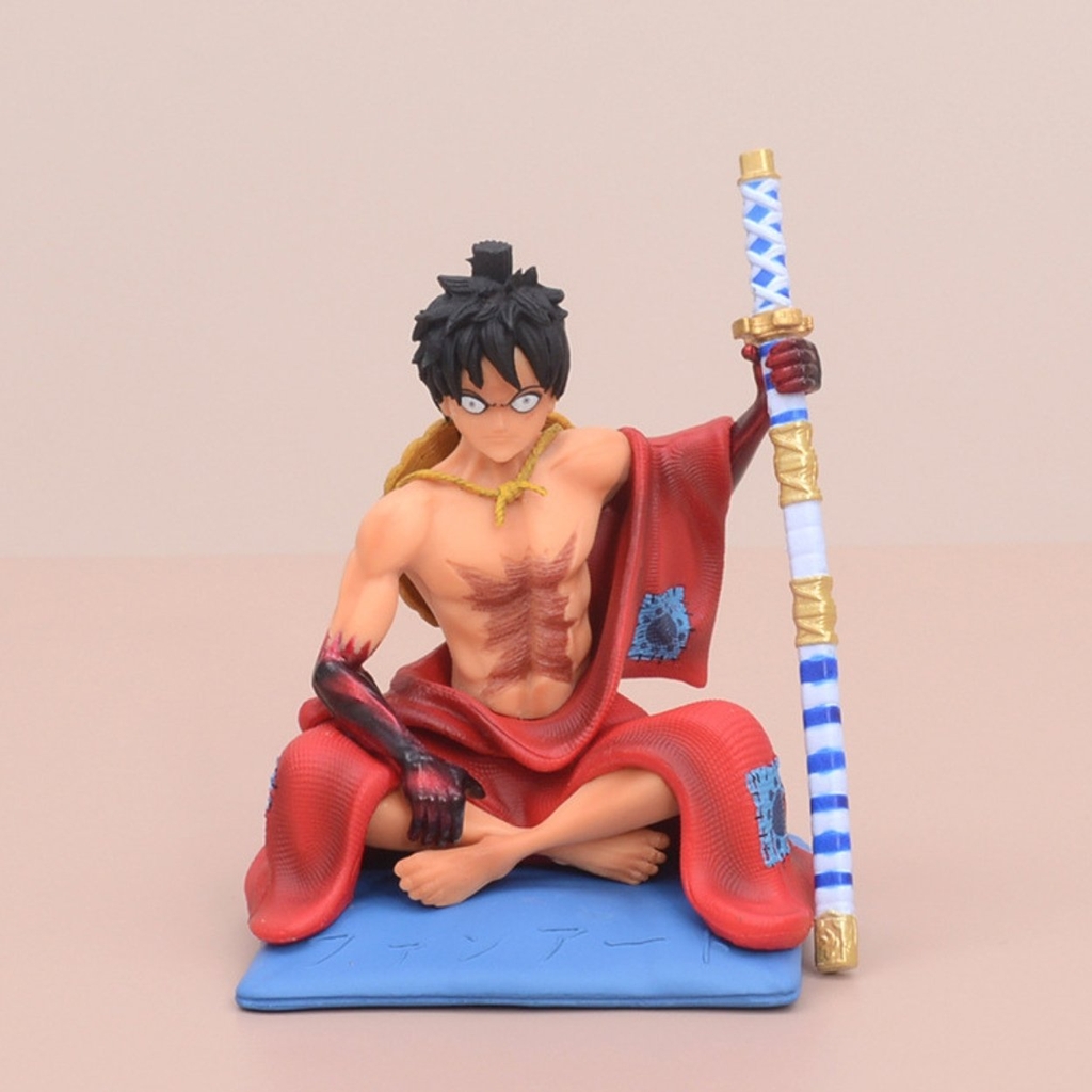 Mô Hình OnePiece Luffy Wano ngồi cầm kiếm - 10cm - rộng 8cm - nặng 180gram - Phụ kiện : kiếm + Đế - Figure OnePiece - Có Hộp - N1-K47-T3-S2