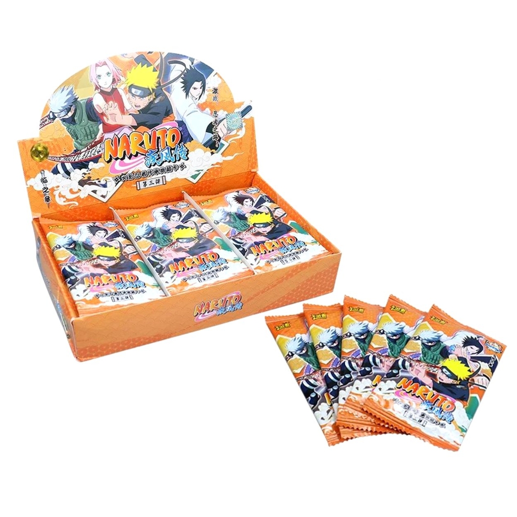 Pack anime thẻ Naruto Cam ( 36 Pack 1 hộp - 1 Pack có 5 thẻ ) - dài 20 - cao 13cm - Hộp màu