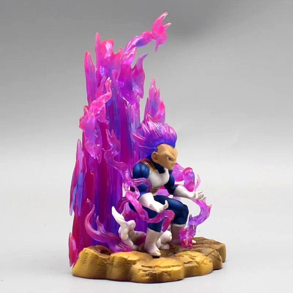 Mô hình DragonBall Vegeta Chibi gồng mình hiệu ứng base đẹp - Cao 14cm - rộng 9cm - nặng 230gram - Dragon Ball - Có Hộp màu - N4-K14