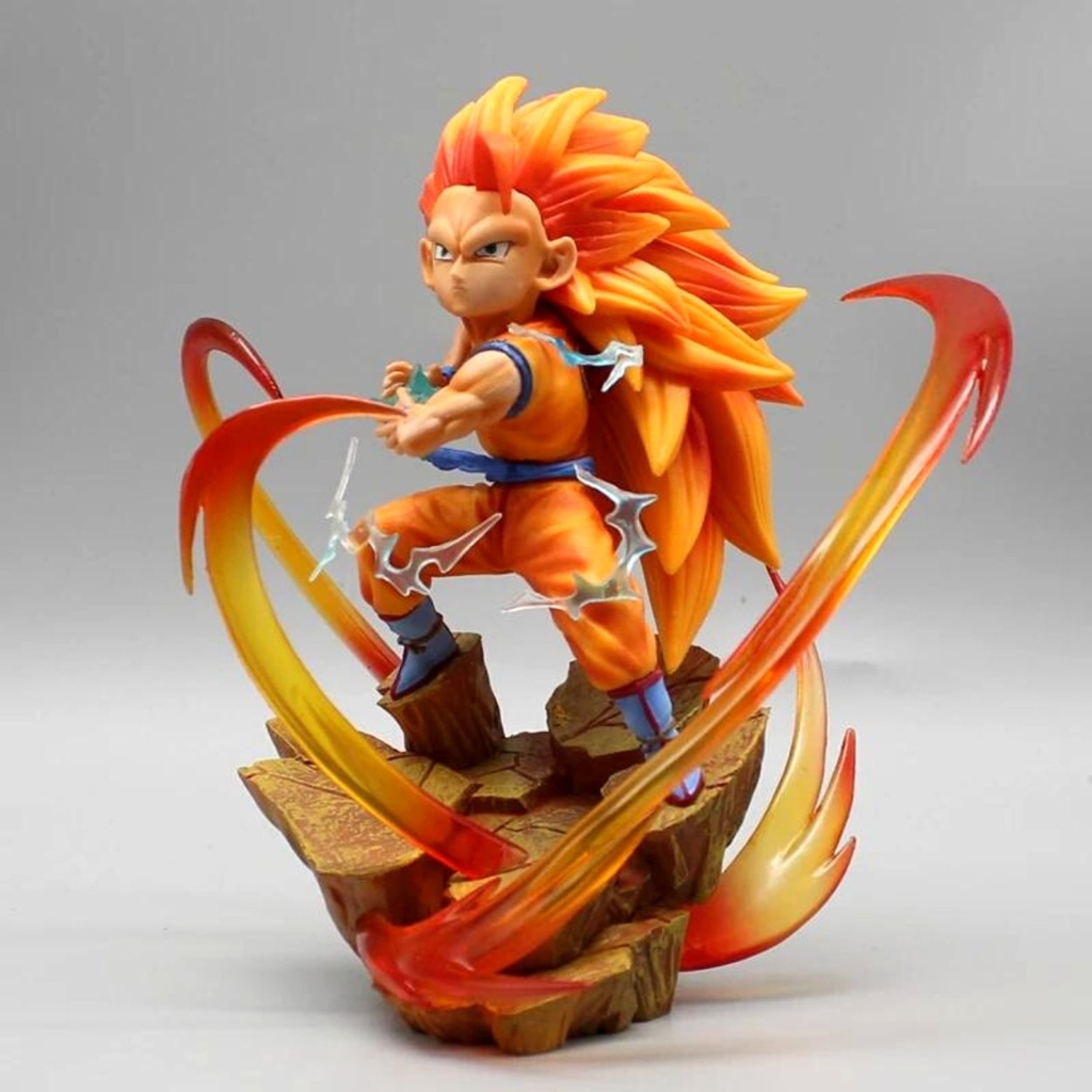 Mô hình DragonBall Goku ssj3 bắn chưởng hiệu ứng base đẹp - Cao 15cm - nặng 350gram - Dragon Ball - Có Hộp màu n1-k45-t3-s1