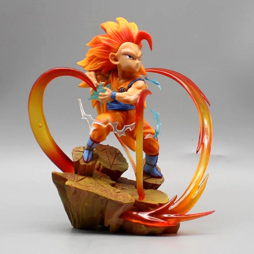 Mô hình DragonBall Goku ssj3 bắn chưởng hiệu ứng base đẹp - Cao 15cm - nặng 350gram - Dragon Ball - Có Hộp màu n1-k45-t3-s1