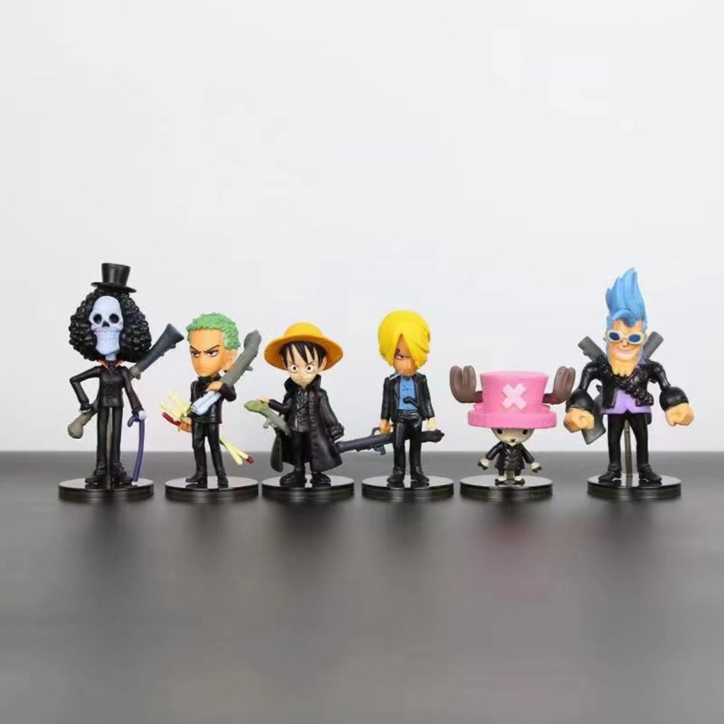Mô hình OnePiece combo 6 nhân vật áo đen Cao 5-7cm - nặng 150Gram- Figure OnePiece - No Box - N3-K42-T2-S1