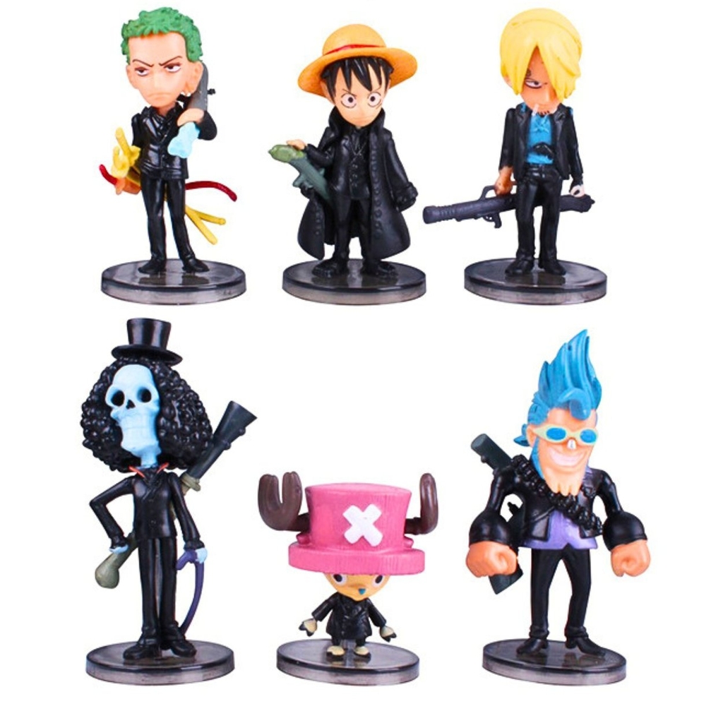 Mô hình OnePiece combo 6 nhân vật áo đen Cao 5-7cm - nặng 150Gram- Figure OnePiece - No Box - K27-T1-S5