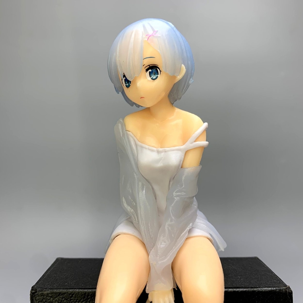 Mô Hình RE:ZERO Rem tóc xanh ngồi  - Cao 17cm - nặng 100Gram - No Box : bọc túi OPP